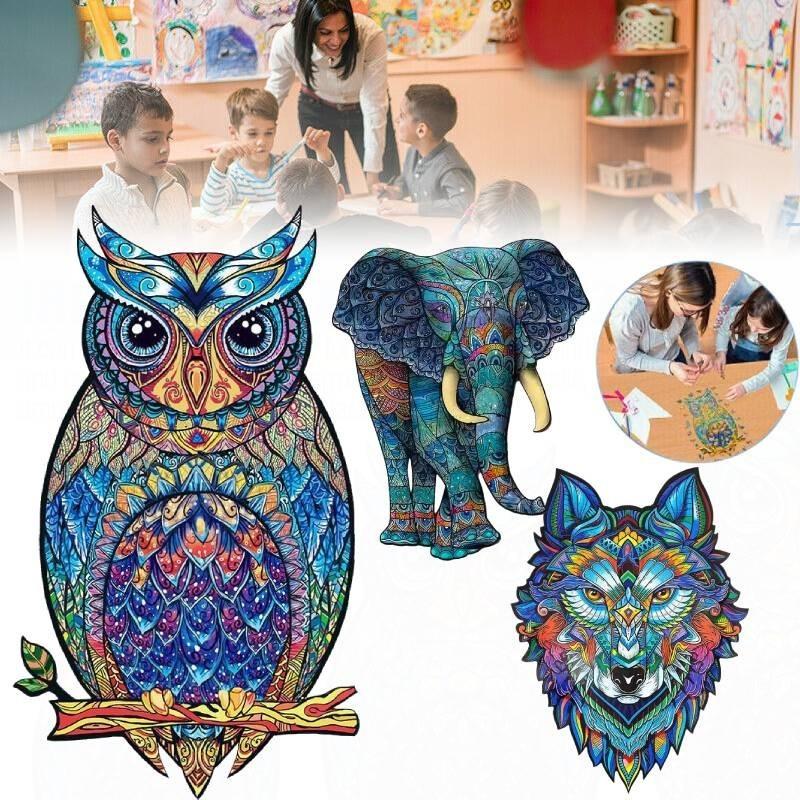 Unique Adult Wooden Puzzle With Intricate Animal Shapes Perfect For Stress Relief
