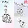 925 Silver Charms Zircon Beaded Butterfly Letter Pendant Fit Bracelet Accessories Bead Fashion Jewelry Making Fine Jewelry Gift