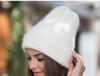 Autumn and winter new angora rabbit fur knitted hat crimped wool hat women's thickened pullover warm hat