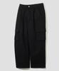 AGOD Wide Big Pocket Cotton Cargo Elastic Pants [Black]