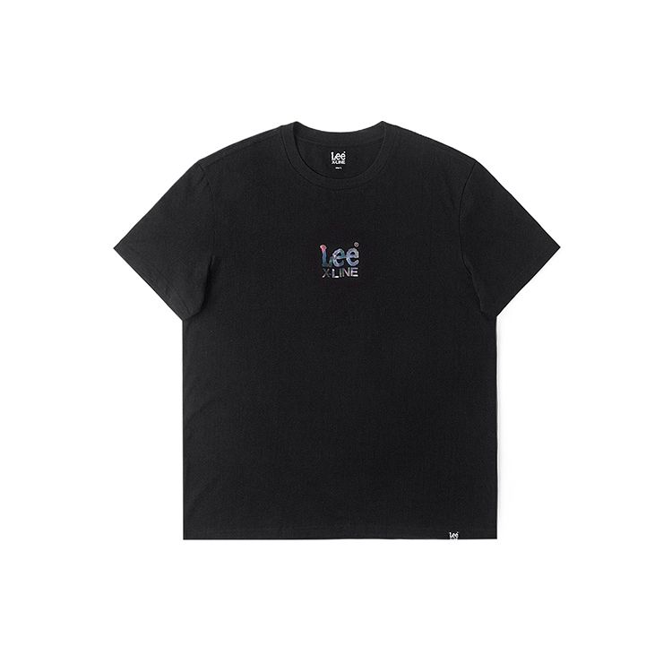 SS24 Standard Fit Laser Letter Print Round Neck Short Sleeve T-Shirt Men Tops Black LMT0053904LE00FA06468