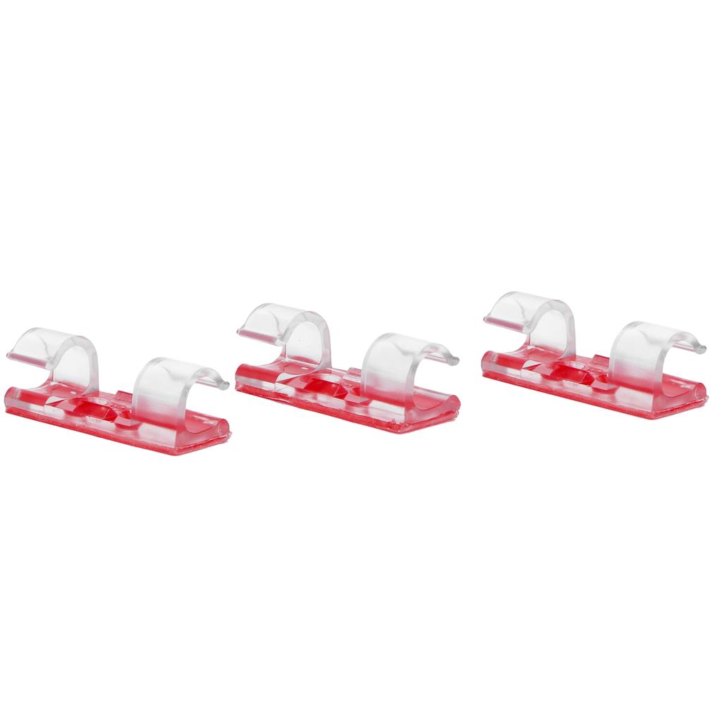 20Pcs Wire Clamp Self Adhesive Line Cable Clip Buckle Fastener Desktop Organizer(Transparent )