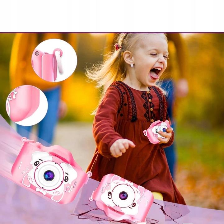 Aparat Cyfrowy Dla Dzieci Kamera Hd + Etui Piesek
