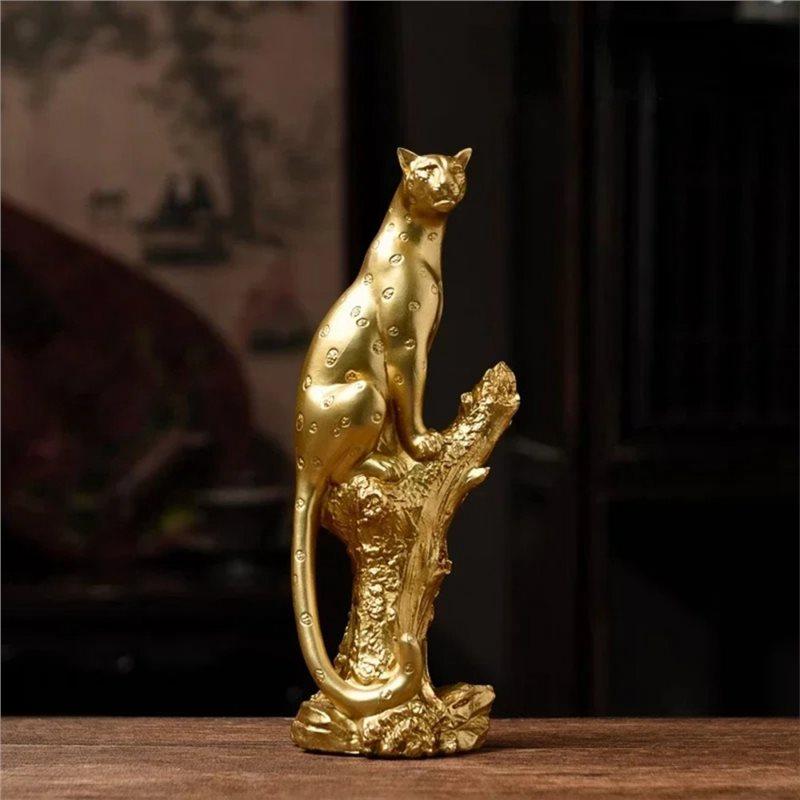 Resin Leopard Statue,Office Sculpture Home Decoration, Indoor Art Ornament Hall Hallway Decorations, Perfect Birthday Gift