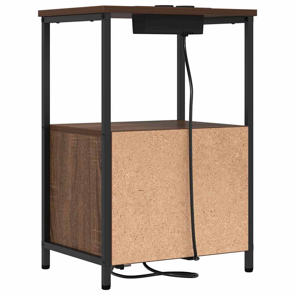 Nightstand Set of 2 Brown Oak Effect 40 x 31 x 60 cm