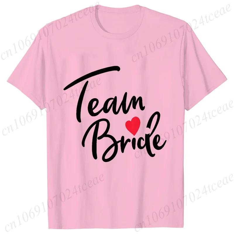 Team Bride Squad T-shirt Bridal Wedding Tops Bachelorette Farewell Party Tees Women EVJF Blouses Bridesmaid Aesthetic Clothing