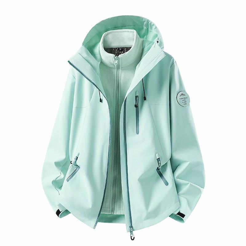 Mens Womens 3-in-1 Waterproof Windproof Hiking Jacket With Fleece Liner Outdoor Trekking Camping 2026