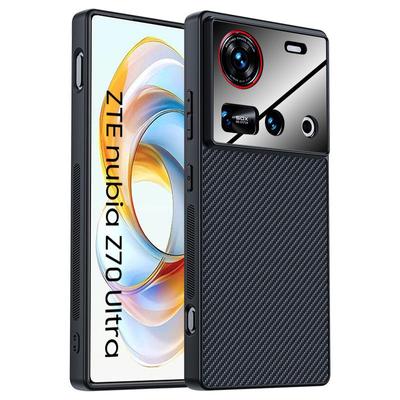Phone Case for ZTE Nubia Z70 Ultra Carbon Fibre Textured Design Protective Cover Shock Absorbing Protective Case