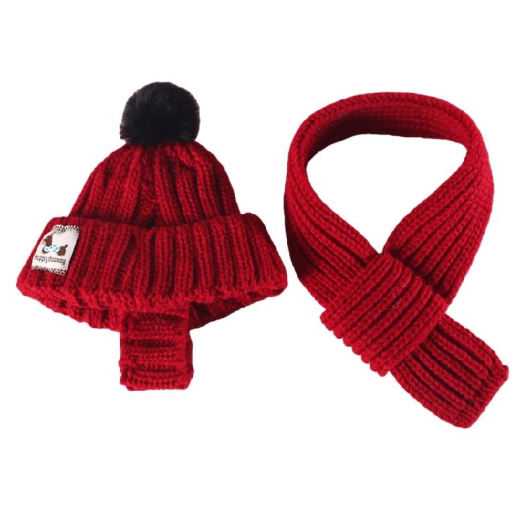 2Pieces Dog Costumes Knitted Hat Scarf Set Warm Winter Hat Scarf Pet Costume Accessories for Small Dogs and Cats Gift