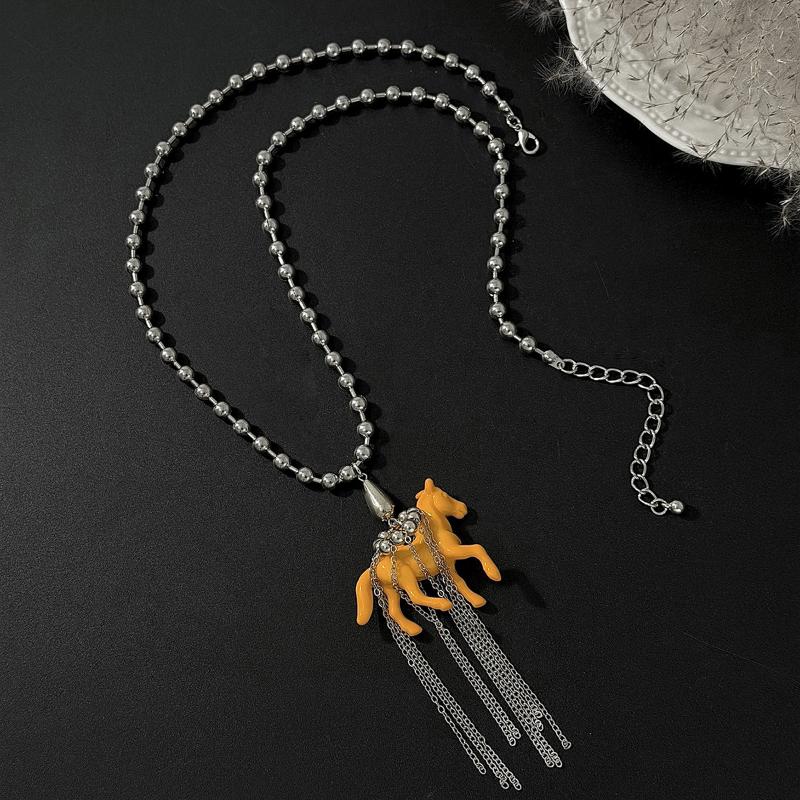 Fashion Sweet Pony Necklace Colorful Horse Pendant for Girls Party Event Birthday Present
