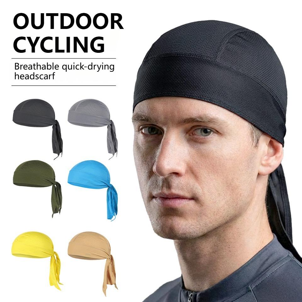 Kaufe 1 Stück Sommer-Radkappe Atmungsaktiv Schnelltrocknend UV-Schutz Nackenschutz Dünnes Lauf-Sport-Stirnband Fahrrad Piratenhut Unisex zum Preis ab 14