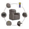 Reclining Massage Armchair, Taupe, Fabric Upholstered
