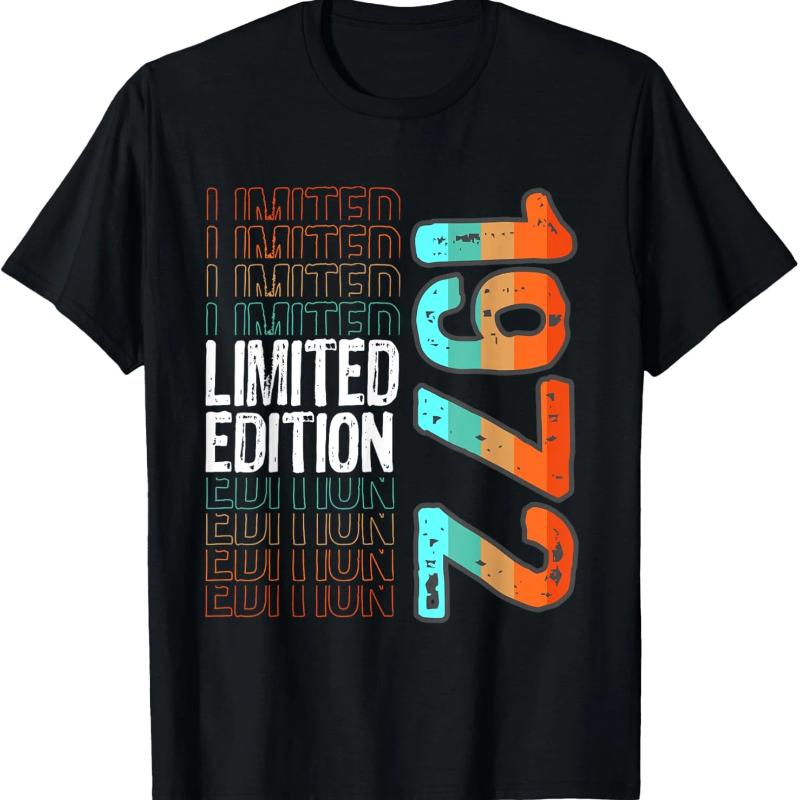 Edizione Limitata 1972 53° Compleanno Nato nel 1972 T-shirt Unisex Girocollo Manica Corta Casual Abbigliamento Personalizzato Camisas Streetwear