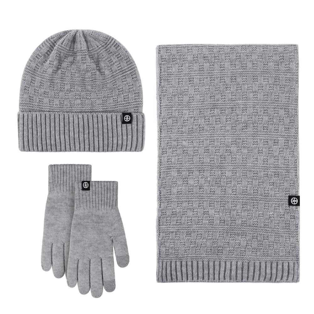 Adult Winter Touch Screen Knitted Gloves for Women Double Layer Plus Velvet Warm Cold proof Five Finger Gloves Riding Anti Slip Gloves for Men