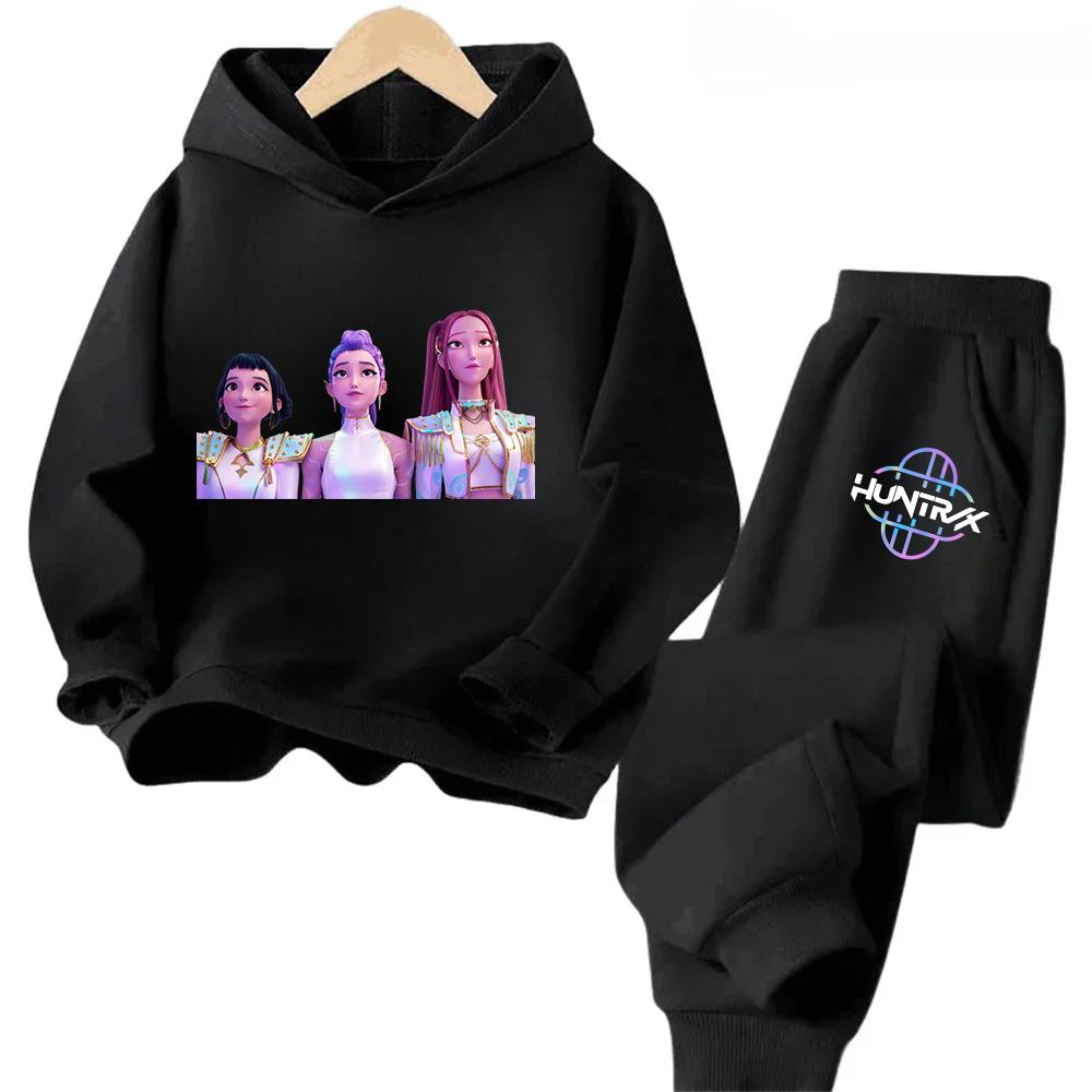Hot Movie KPop Witch Hunter Group Fleece Hooded Children's Set Hoodies+Pants Suit Fashion Boy Girl Sport Tracksuit Autumn Winter