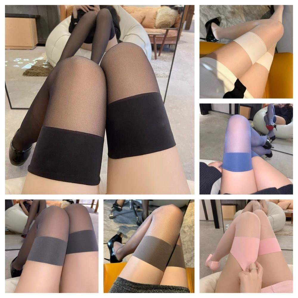 Breathable Silk Stockings High Elastic Over Knee Socks Vintage Pearly Lustre Stockings Daily Use