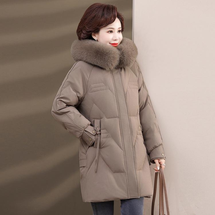 

Women s Middle-aged and Long Middle-aged People s Plus Size Mother s Cotton-padded Jacket Winter Coat Cotton-padded Jacket L