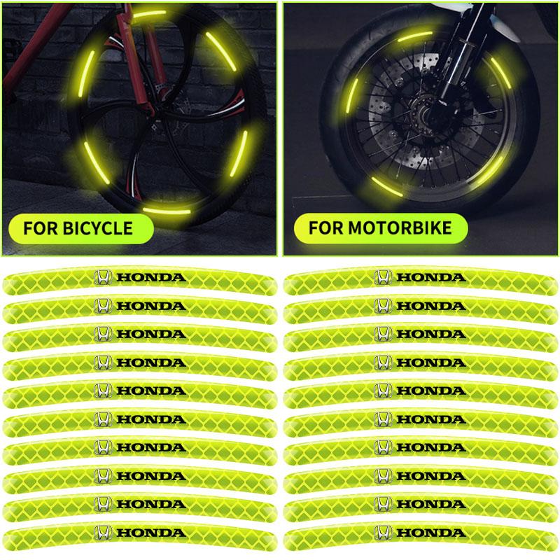 Reflective Strips Car Motorcycle Wheel Hub Stickers Car Styling Decal Sticker For Honda CBR300RR CBR600RR CBR1000RR CBR500R akn256