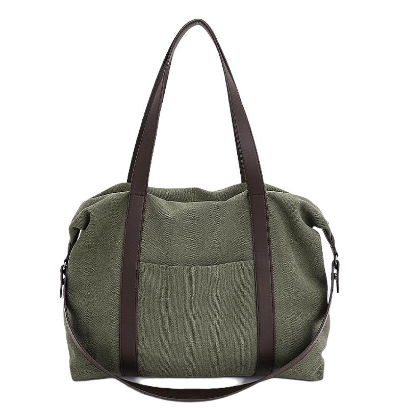 Lazy portable large-capacity canvas bag autumn and winter new tote bag niche casual retro commuter shoulder big bag women