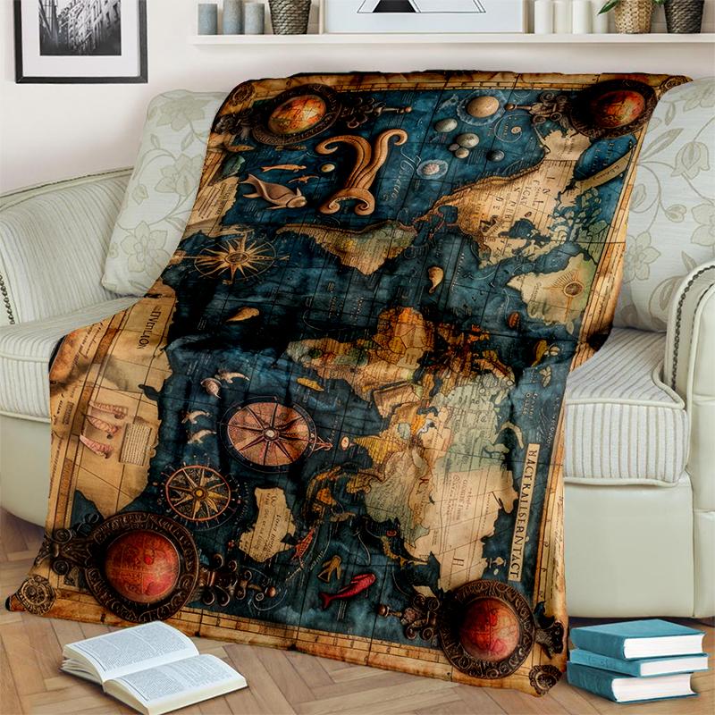 29 Style New Retro Marine Nautical Chart Compass Blanket,Soft Throw Blanket for Home Bedroom Bed Sofa Travel Office Cover Kids