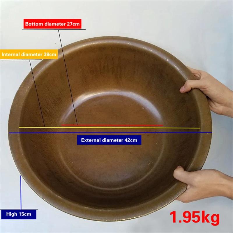 Pure Copper Handmade Thickened Brass Basin Old Copper Basin Carbon Furnace Wash Basin Chinese Wedding Washbasin Carbon Brazier