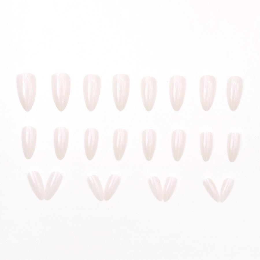 Elegant Sparkle White Pearl Nail Tips - European & American Fashion