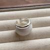 European and American Temperament Silver Niche Design Gemstone Ring Women's Adjustable Opening Ring Fashion Personality High-end Ring