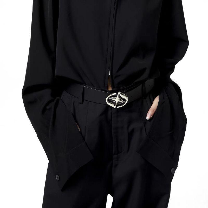 Star Black Trendy Womens Belt Elegant Pu Design Perfect For Outfits Summer