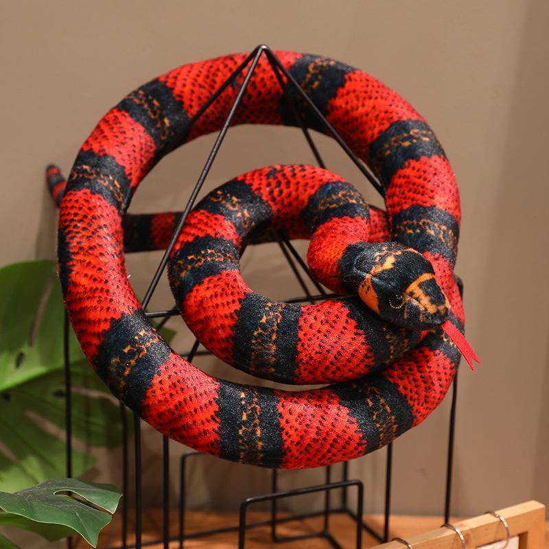130~300Cm Like Real Colorful Snake Doll Stuffed Long Scary Animal Tongue Out Darkness Party Prop Decor Man Gift