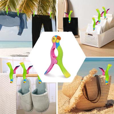 2 Pcs Clothes Clips Great Clamping Force Reusable Large Jaw Cartoon Shape Small Teeth Fix Towel Thicken Home Sock-airing Clips Beach Accessory