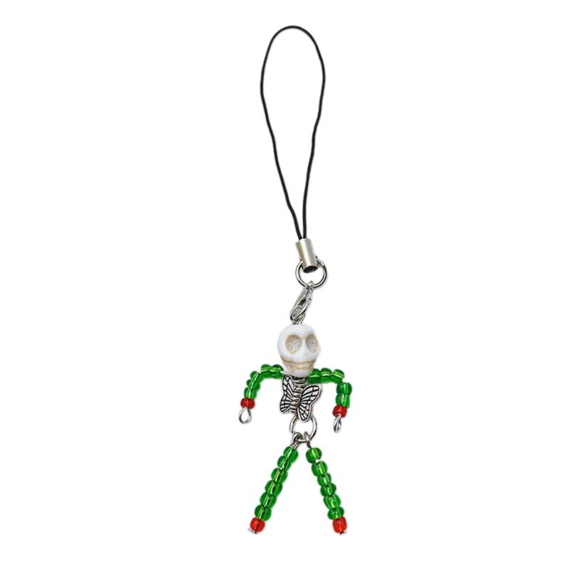 Acrylic Bead Skull Pendant Phone Strap Portable Hanging Lanyard for Girls Women 1