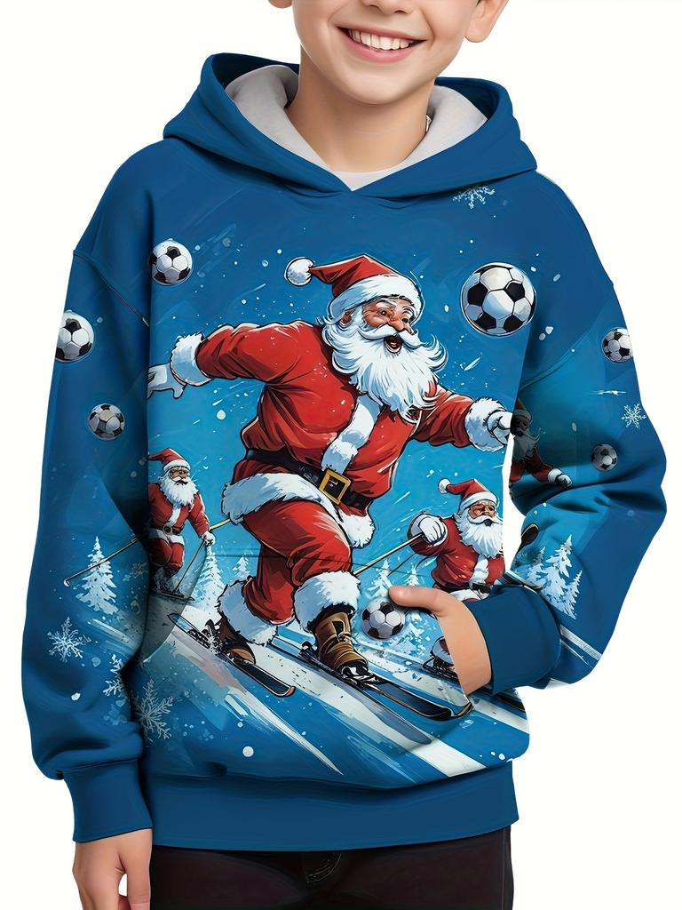 3D Printed Santa Claus Graphic Adult Hoodies Christmas Family Party Stylish Sweatshirts Reindeer Casual New Year Unisex Clothes