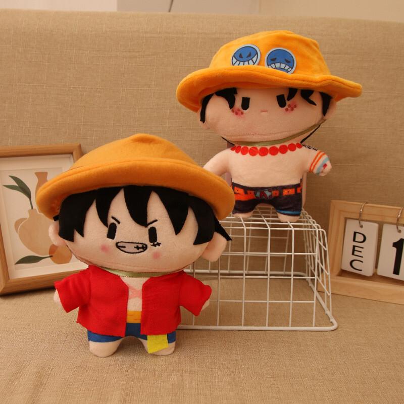 20Cm Luffyzoroace One Piece Plush Doll Anime Peripherals Cute Soft Stuffed Toys Throw Pillow Children Birthday Xmas Gifts