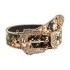 Classical Retro Floral Women's Belt Flexible PU Leather Waist Decoration Sash Adjustable Metal Clasp Everyday Use