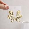 Gold Color Irregular Metal Dangle Earrings for Women Uneven Folded Female Unusual Earrings New Punk Personality Jewelry