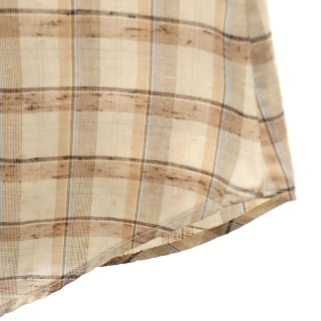 Levi's 70s Vintage Short Sleeve Check Shirt S Beige Men's Used