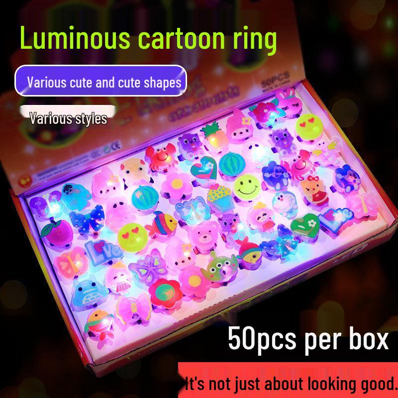 Halloween Light-Up Rings - Pumpkin, Skull, and Bat Designs for Parties