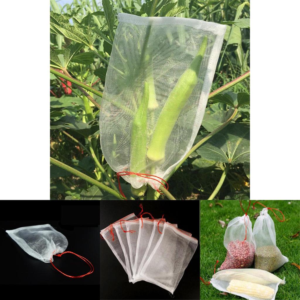 Durable Garden Plant Drawstring Net Bags Keep Insects And Pests Away From Fruits