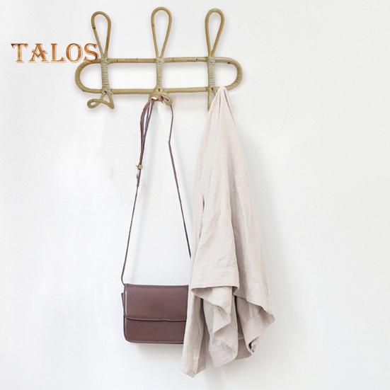 

Крючки для настенного крепления из ротанга, вешалка для одежды, прочная, несущая, простая установка, крючки для подвешивания шляп, декор для гардероба бежевый