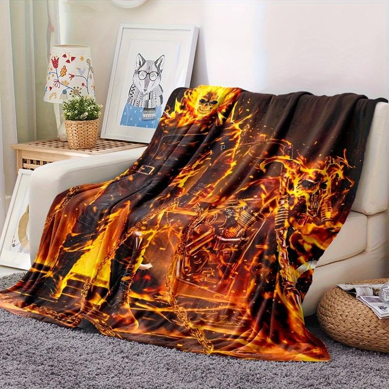 Medieval Fantasy Art Ghost Rider Blanket Super Soft Warm Bed Perfect for All Seasons, Home Travel Camping and Leisure Activities