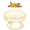 Arbeitsplatten-Obstschale Mehrzweck Große Kapazität Metalldrahtkorb für Obst Brot Gemüse Snacks Groß Gold