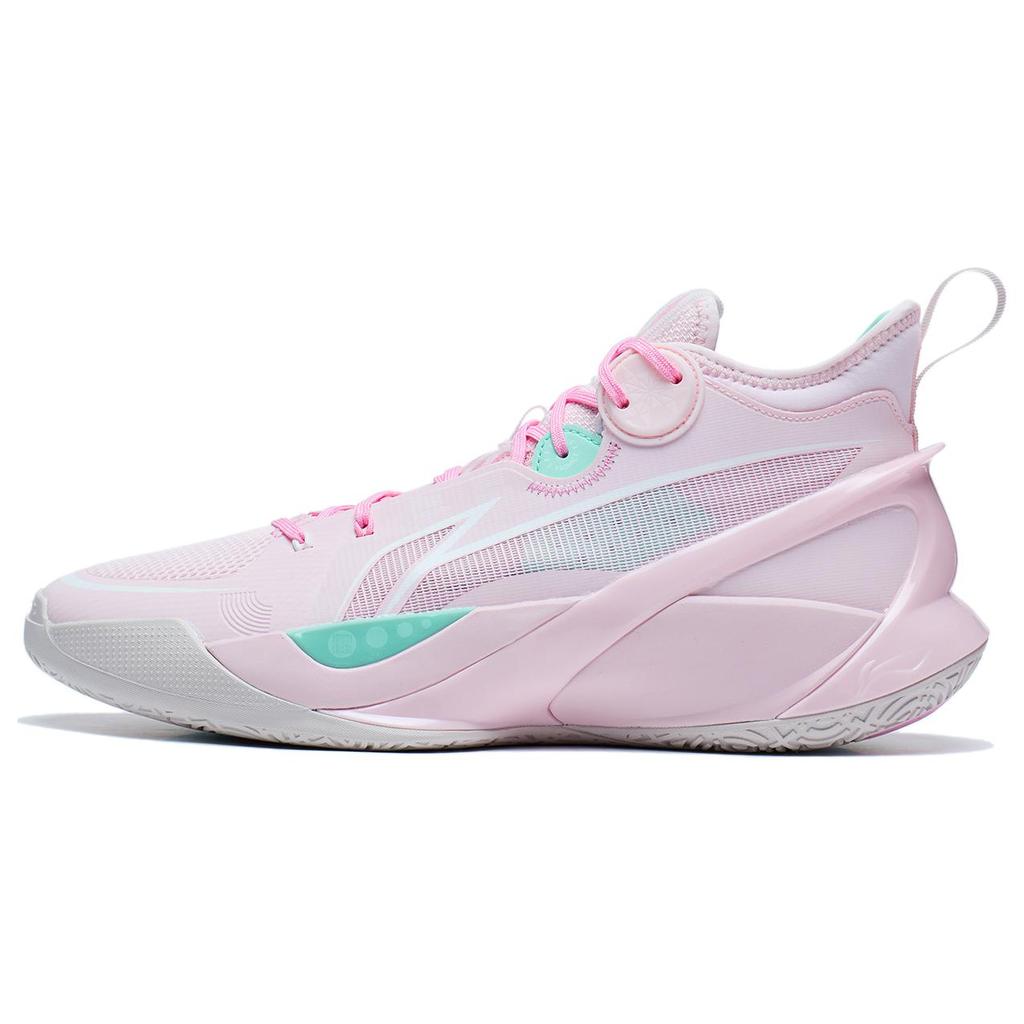 New LiNing SONIC 10 Cushioned Slip Resistant Mid Top Basketball Shoes Unisex Primrose Pink ABAS069-51