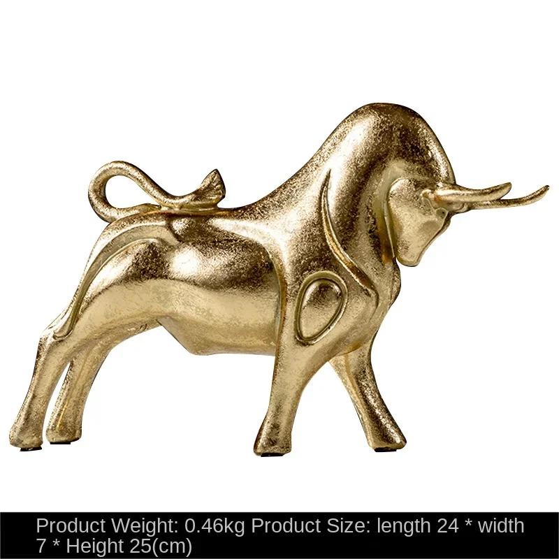 Nordic Red Black and Gold Cow Sculpture Resin Crafts Simulate Animal Statues Living Room Bookcase Office Accessories Home Decor