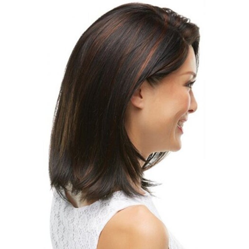 Partial Distribution Type Medium Long Straight Wig Puce 12Inch Wigs Facial Hair