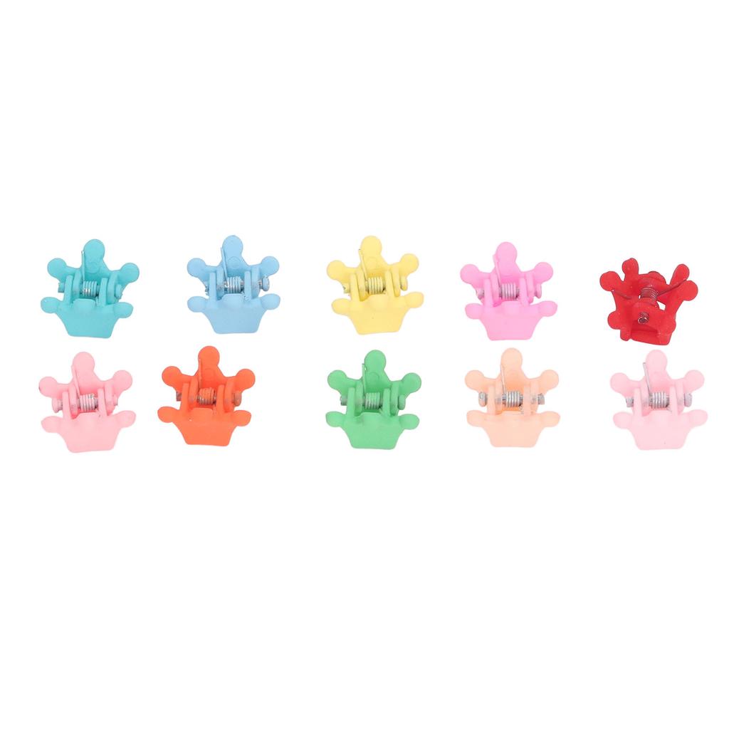 100pcs Mini Crown Hair Claw Clips Colorful Cartoon Strong Hold Lovely Tiny Hair Claw Clips