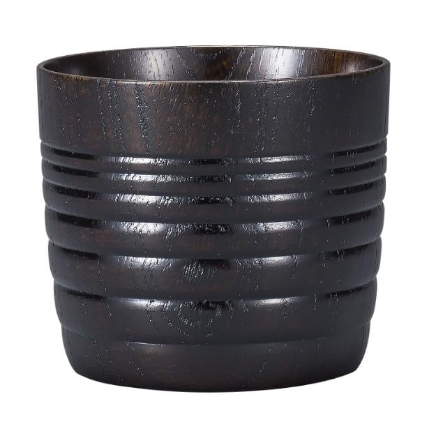 Maeju lacquerware MORI Soba Choko (Black Soba Cup), 8.2cm, 6K-136