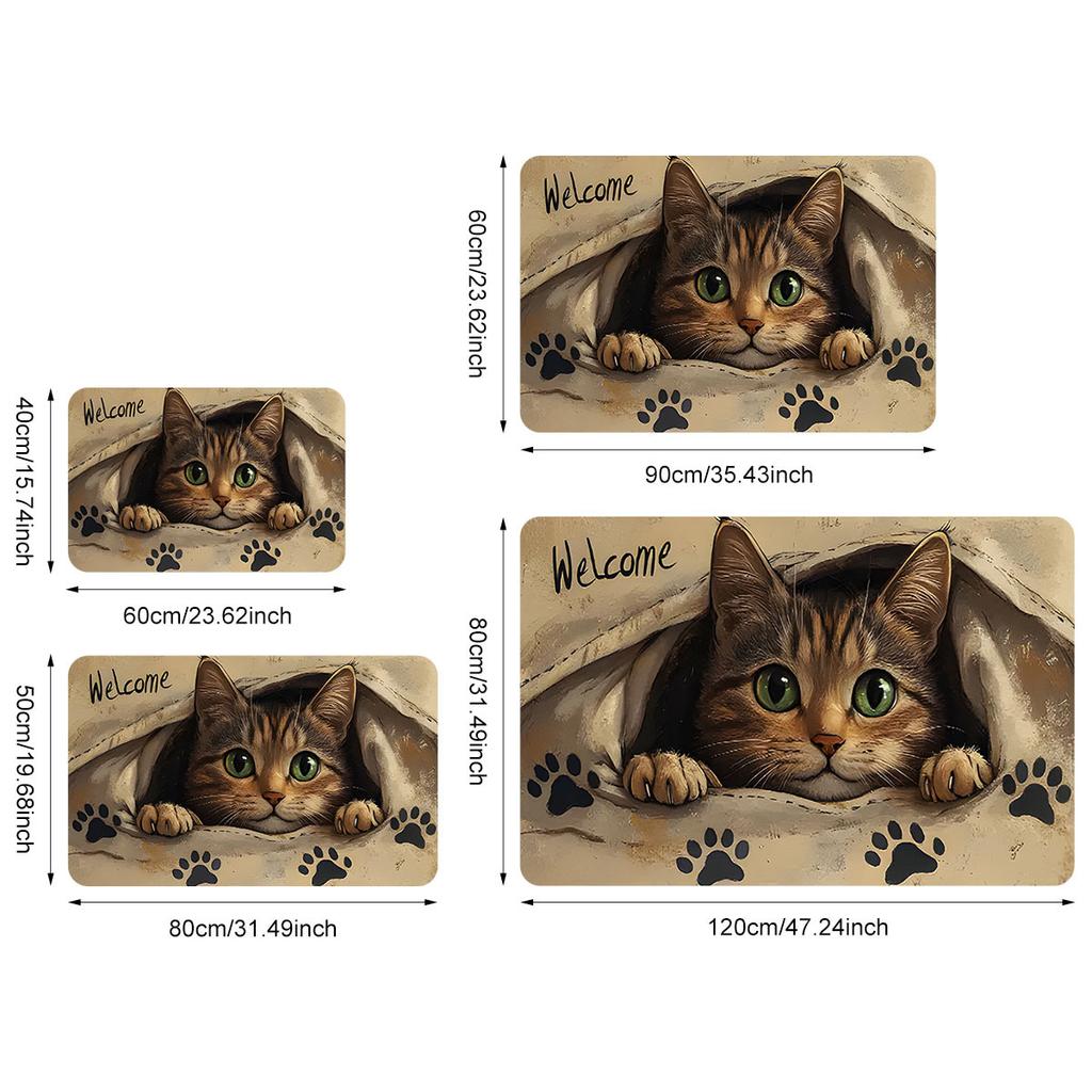1 stk Anti Fatigue kjøkkentepper, kattetrykk vanntett sklisikker tykk polstret kjøkkenmatte Heavy Duty Komfort stående matte for kjøkken