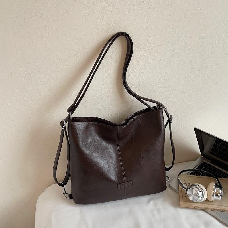 Vintage Shoulder Bag Soft Leather Women's Large Capacity Tote Bag