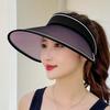 Color-changing sun cap (black) wide-brimmed sun protection hat