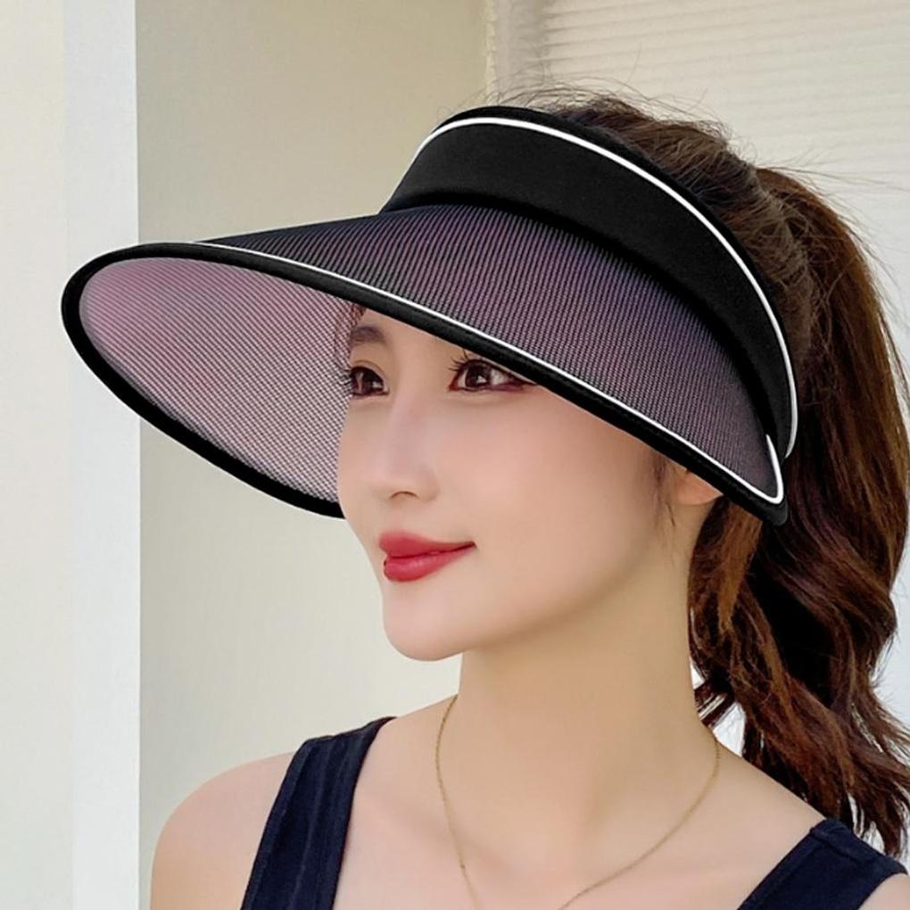 Color-changing sun cap (black) wide-brimmed sun protection hat